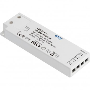 Блок питания GTV SLIM EASY CLICK 15W LD-ZAS15WEC-30 для светодиодов с mini amp и проводом Блок питания GTV SLIM EASY CLICK 15W LD-ZAS15WEC-30 для светодиодов с mini amp и проводом