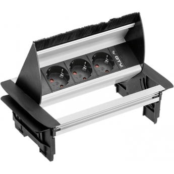 Блок розеток GTV настольный 2 розетки (French) ) 1хHDMI без нижнего корпуса, с щёткой, алюминий, 1,5 метр Блок розеток GTV настольный 2 розетки (French) ) 1хHDMI без нижнего корпуса, с щёткой, алюминий, 1,5 метр