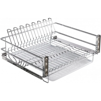 Сушилка выкатная для посуды в нижнюю базу GTV MOVIX PRO, 900 мм с креплением фасада, с поддоном, без направляющих, хром