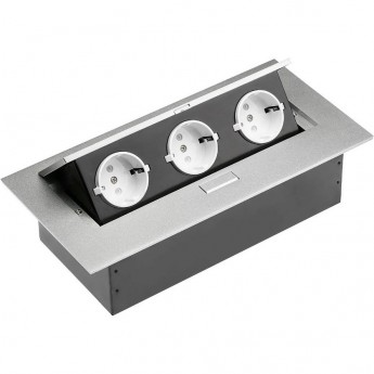 Удлинитель для офиса - Разъем расширения рабочего стола Schucko х 3, Алюминиум GTV AE-PB03GS-53